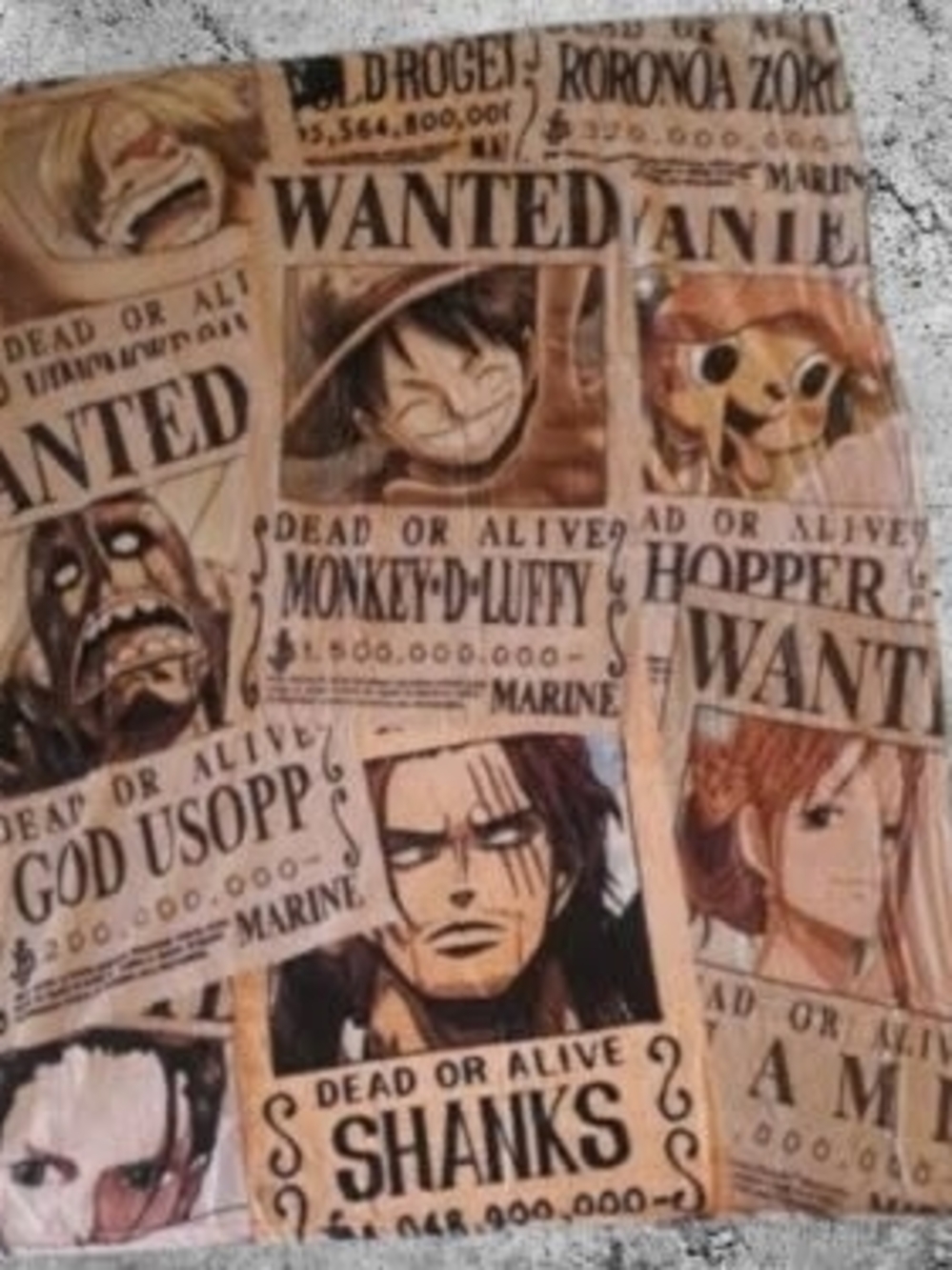 one piece anime wanted poster 40 x50 throw blanket